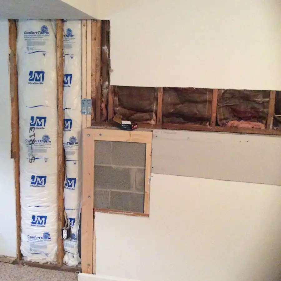 Wall insulation replacement during Contents Cleaning & Restoration in Lunenburg